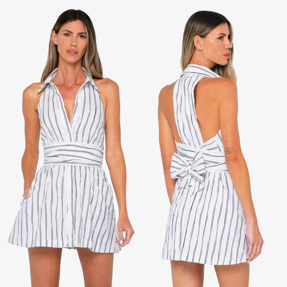 Just Bee Queen Jbq - Tali Dress - Black Stripe Small